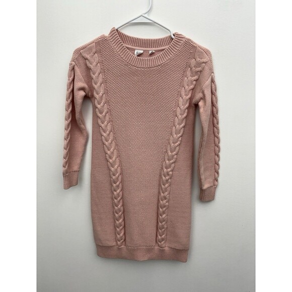 Gap Kids Girls Rose cable knit sweater Dress long sleeve casual Size M Pullover - Picture 1 of 9